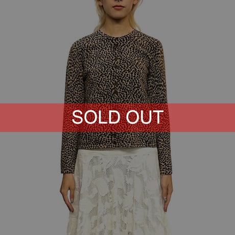 【USED】90's NINA LEONARD petite LEOPARD CARDIGAN