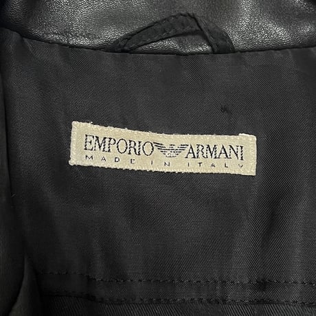 【USED】80's-90's EMPORIO ARMANI SHORT LENGTH SYNTHETIC LEATHER JACKET