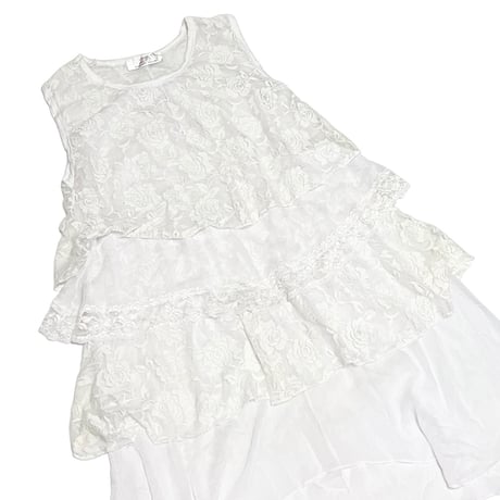 【USED】00's 2W PARIS TRIPLE TIER LACE DRESS