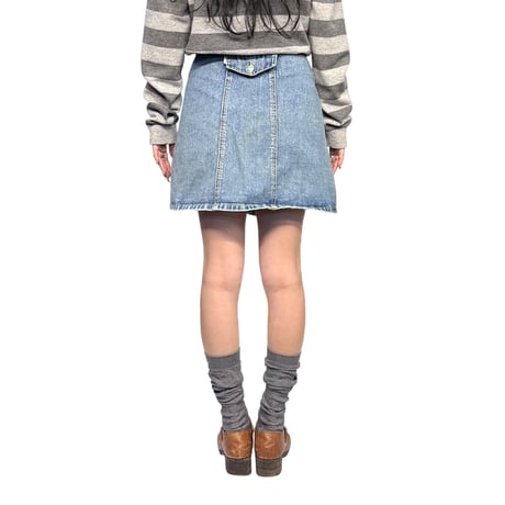 【USED】90's Levi’s SilverTab Button Front Denim Mini Skirt