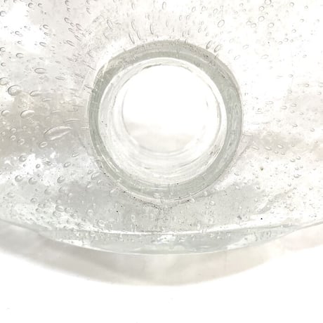 【USED】VINTAGE GLASS DOUNUT FLOWER VASE