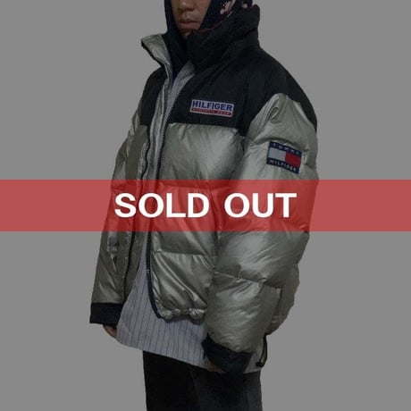 【USED】90'S TOMMY HILFIGER DOWN JACKET SILVER