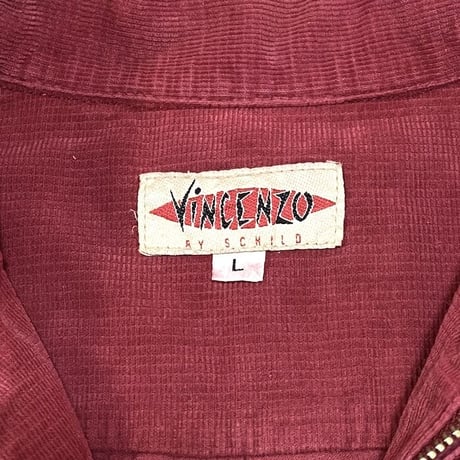【USED】90'S VINCENZO CORDUROY ZIP SHIRT