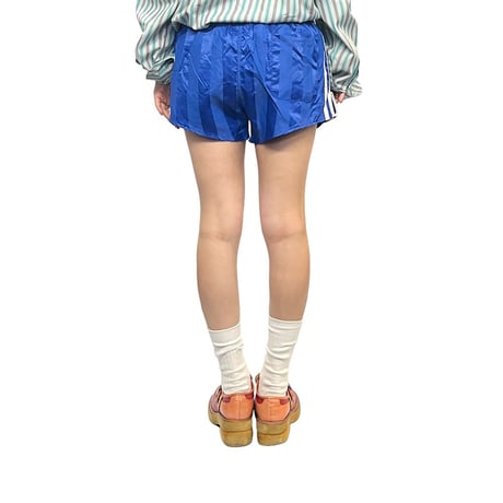 【USED】80's adidas RUNNING POLY SHORTS BLUE MADE IN WEST-GERMANY