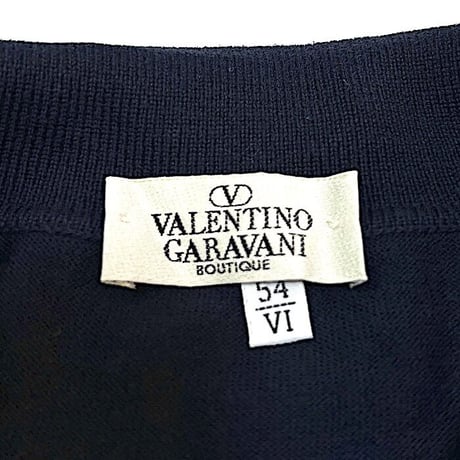 【USED】90'S VALENTINO GARAVANI COTTON KNIT L/S POLO SHIRT