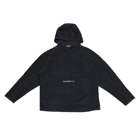 【USED】00's NIKE Fleece Tech Hoodie Black Minimal Logo