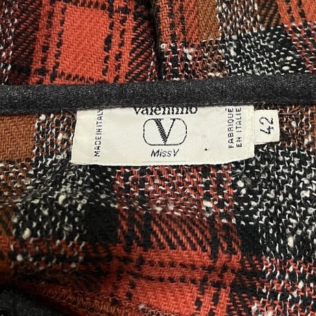 【USED】80'S VALENTINO MISS V PLAID TUNIC