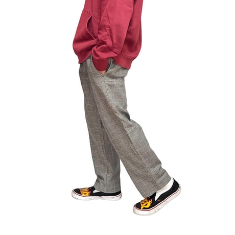 【USED】90's STUSSY GLEN CHECK COTTON TROUSERS
