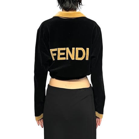【USED】90's FENDI VELOR CROPPED TOP