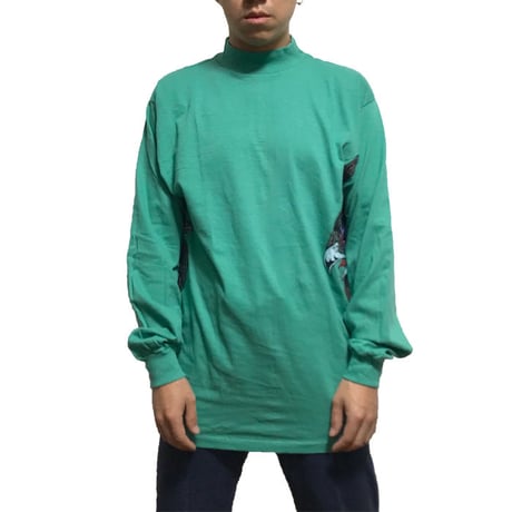 【DEAD STOCK】80'S POWELL "TONY HAWK" L/S T-SHIRT LIME GREEN