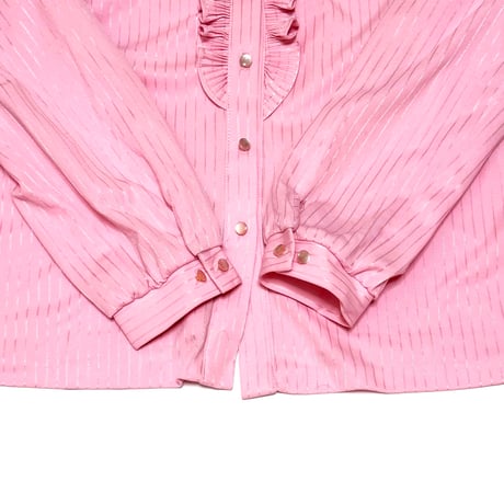 【USED】80's A&A FRILL BLOUSE PINK