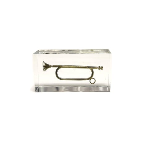 【USED】70's French Resin-Embedded Bugle Object “Silent Signal”