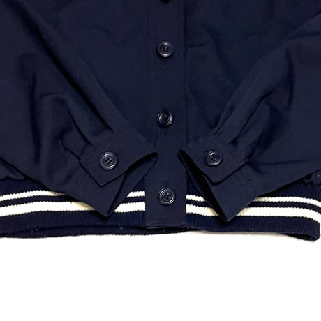 【USED】80's CACHE D'OR CROPPED BUTTON JACKET NAVY