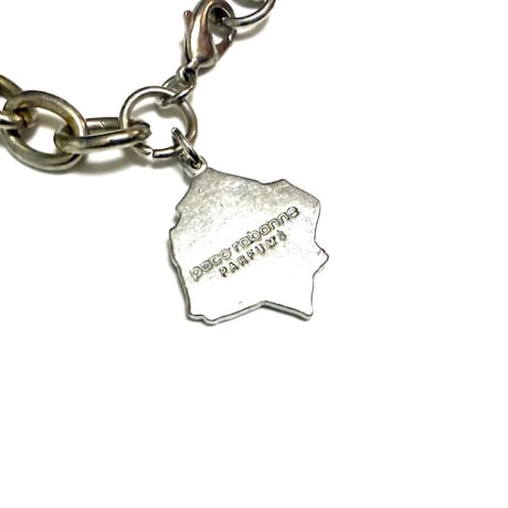 【USED】00's Paco Rabanne PARFUMS “Black XS for Her” Rose Charm Metal Chain Bracelet