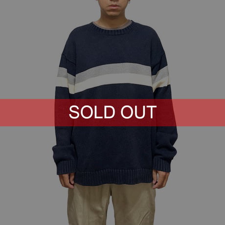 【USED】 90'S-00'S J.CREW LINE COTTON KNIT SWEATER