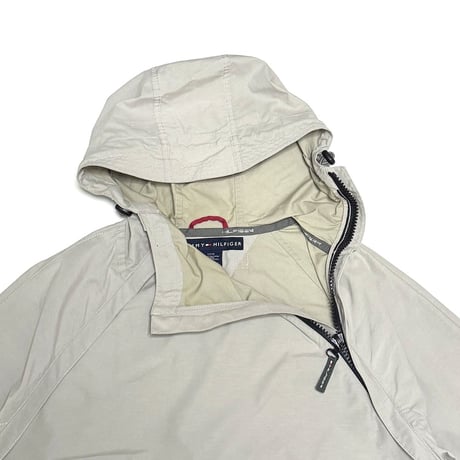 【USED】00's TOMMY HILFIGER Asymmetric Zip Anorak Jacket Fade Grey