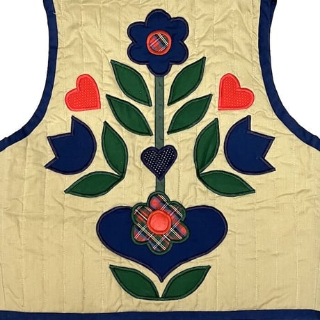 【USED】80'S FLOWER QUILTED VEST