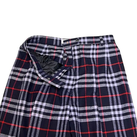 【USED】80'S-90'S BURBERRYS NAVY NOVA CHECK TROUSERS MADE IN ENGLAND