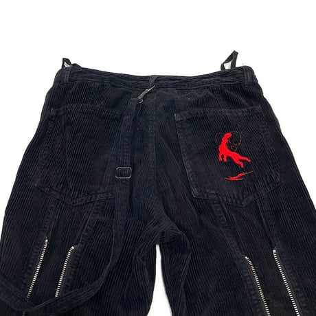 【USED】00'S GRIFFIN BONDAGE BLACK CORDUROY PANTS