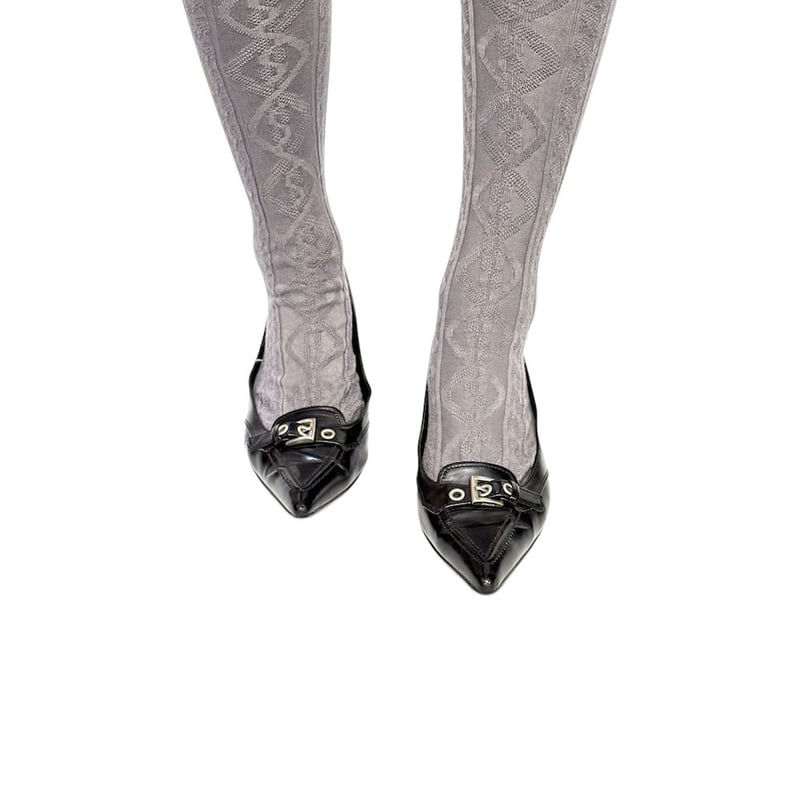 USED】00's PRADA Pointed-Toe Kitten Heel Pumps