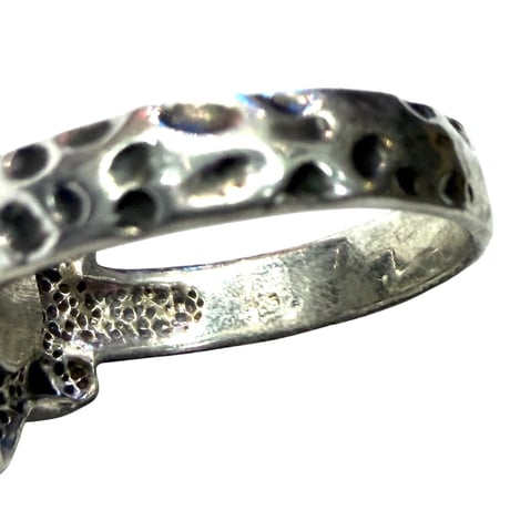 【USED】Vintage Hexagram 925 Silver Ring with Turquoise-Color Resin