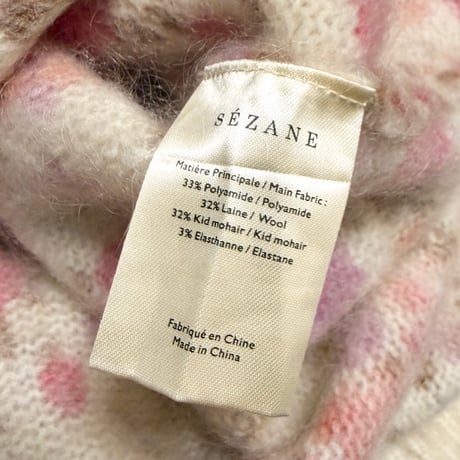 【USED】2010's LA MAILLE SÉZANE Floral Kid Mohair Knit