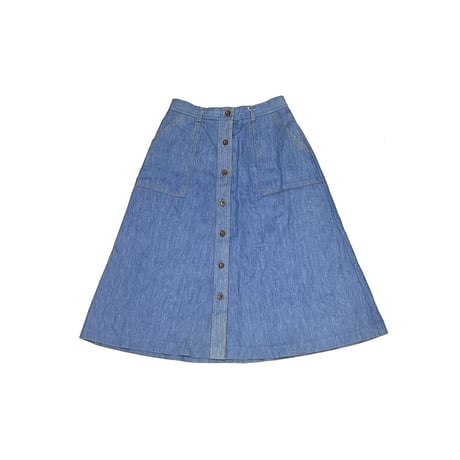 【USED】80's KORET CITY BLUES CHAMBRAY BUTTON FRONT SKIRT