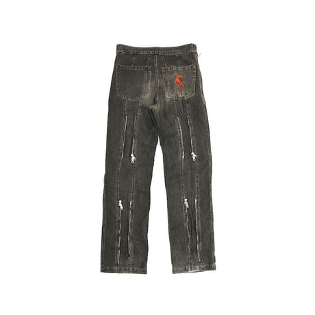 【USED】00'S GRIFFIN BONDAGE BLACK DENIM PANTS