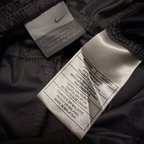 【USED】00's NIKE 2-TONE COLOR POLY TRAINING PANTS GRAY × BLACK