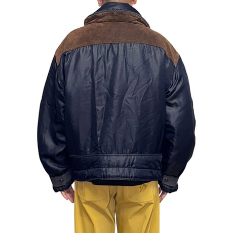 【USED】80's ARMANI JEANS NYLON × SUEDE FLIGHT JACKET