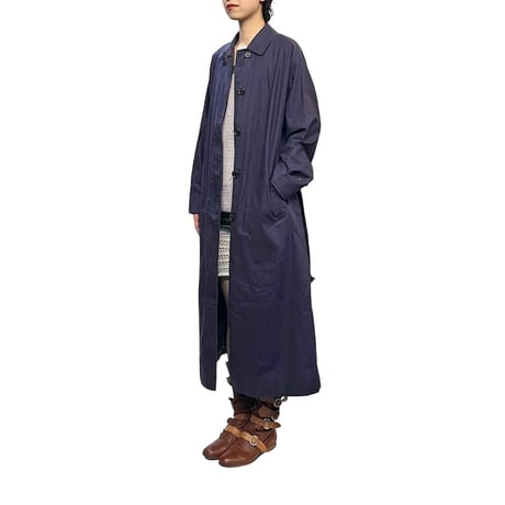 【USED】80's Burberrys ONE PANEL SLEEVE BALMACAAN COAT NAVY MADE IN ENGLAND