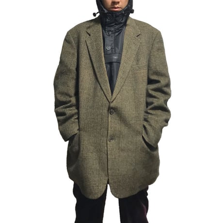 【USED】BROOKS BROTHERS OVERSIZED CAMEL HAIR CHECK JACKET