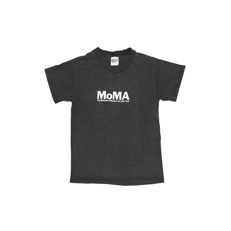 【USED】00's MoMA Logo Print T-shirt Fade Black
