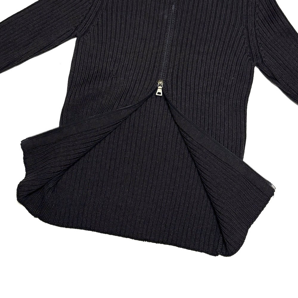 ※専用PRADAドライバーズニット ウール100% size 48 Black USED】00's PRADA Ribbed Wool Drivers Knit Zip-U