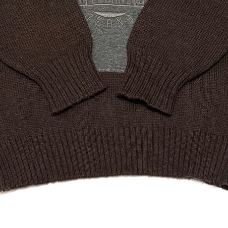 【USED】90's ARMANI JEANS TECHNO KANGAROO POCKET HI-NECK WOOL KNIT SWEATER