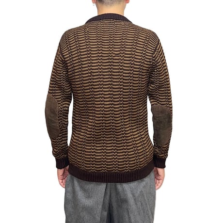【USED】70's Kilspindie PURE NEW WOOL ELBOW PATCH KNIT SWEATER