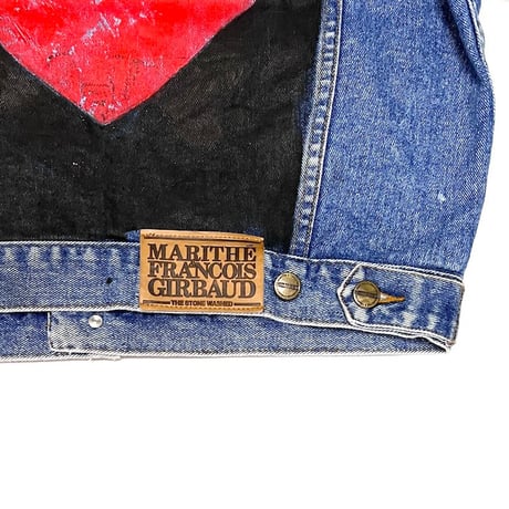 【USED】90's MARITHE FRANCOIS GIRBAUD HEART PAINTED DENIM JACKET
