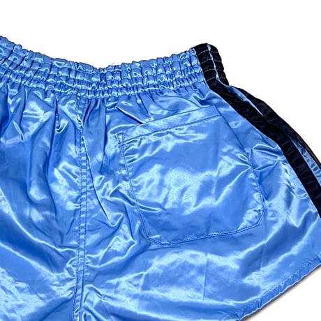 【USED】80's adidas RUNNING POLY SHORTS SKY BLUE MADE IN WEST-GERMANY