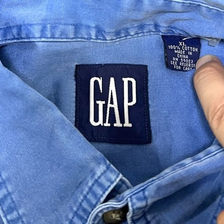 【USED】90'S OLD GAP B.D.SHIRT BLUE