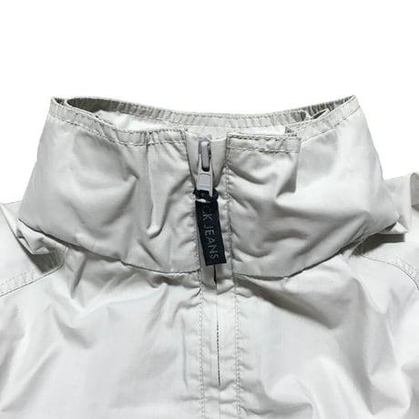 【USED】90'S CK CALVIN KLEIN JEANS  REFLECTIVE LINE PULLOVER OFF WHITE