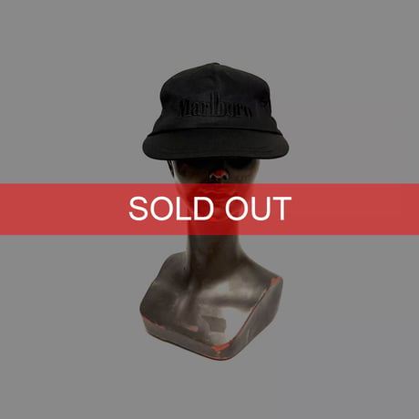 【USED】90's-00's Marlboro All-Black Tonal Logo Cap