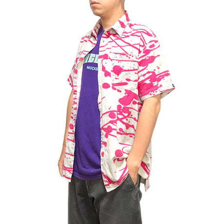 【USED】90'S-00'S FRESHJIVE SPLASH PRINT S/S SHIRT