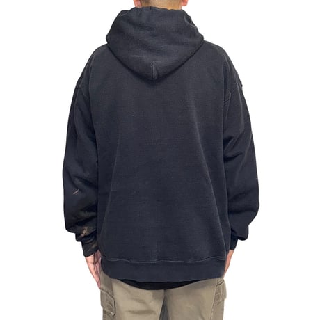 【USED】00's Poker Stars.com Sweat Hoodie Faded Black