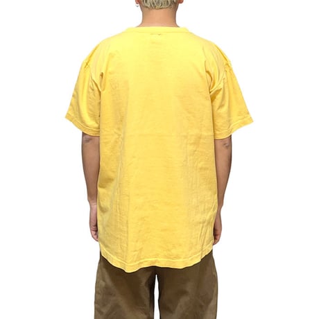 【USED】90'S STUSSY ONE POINT LOGO POCKET T-SHIRT YELLOW