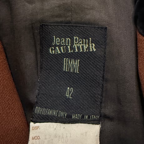 【USED】Jean Paul Gaultier FEMME 1995AW "Cyber Collection" PVC Panel Double Breasted Riding Coat