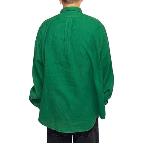 【USED】90's Polo by Ralph Lauren BIAS DOUBLE POCKET SHIRT GREEN