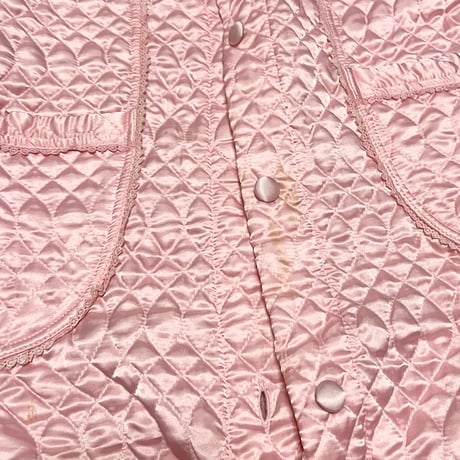 【USED】80's ORIENTAL DESIGN QUILTED LONG COAT BABY PINK