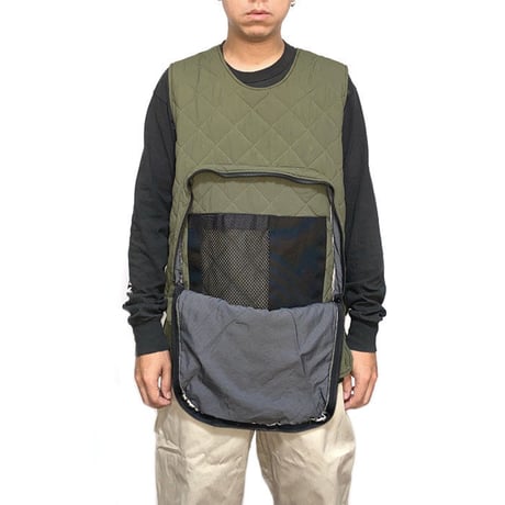 【USED】90'S ANARCHIC ADJUSTMENT QUILTING VEST
