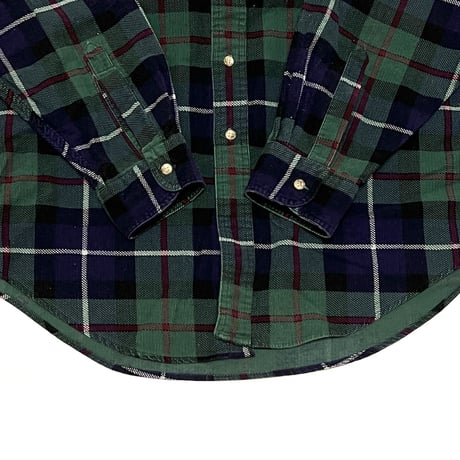 【USED】90's L.L.Bean CRDUROY PLAD B.D SHIRT