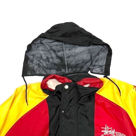 【USED】90'S BOOTLEG STUSSY RASTA COLOR NYLON JACKET